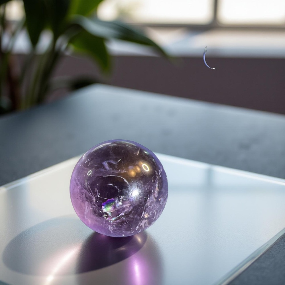 Elegant Purple Clear Amethyst Sphere 31mm size